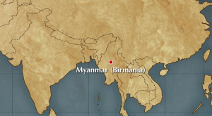 O Myanmar, ou Birmânia, fica no sul da Ásia continental