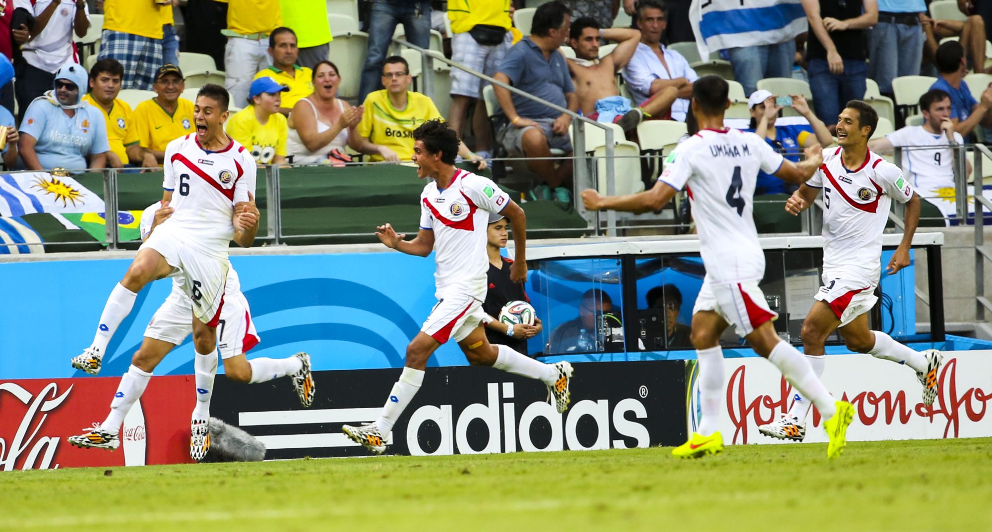 A Costa Rica venceu o Uruguai por 1-3 na fase de grupos.